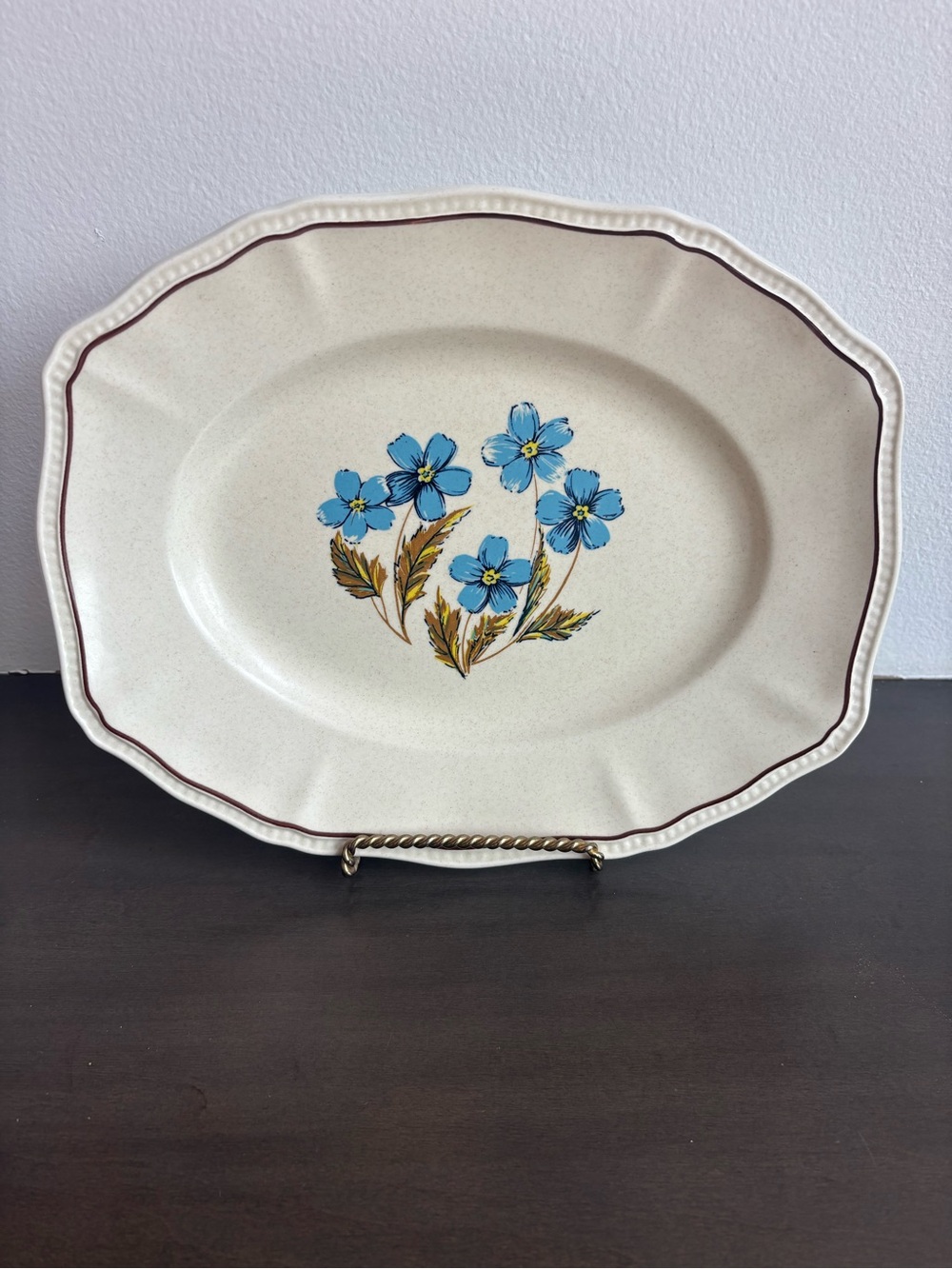 Vintage Kensington Staffordshire England, Ironstone Platter. Hyde Park Blue
